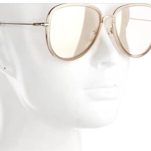 Alice + Olivia Gold Aviator Sunglasses with Clear Lenses